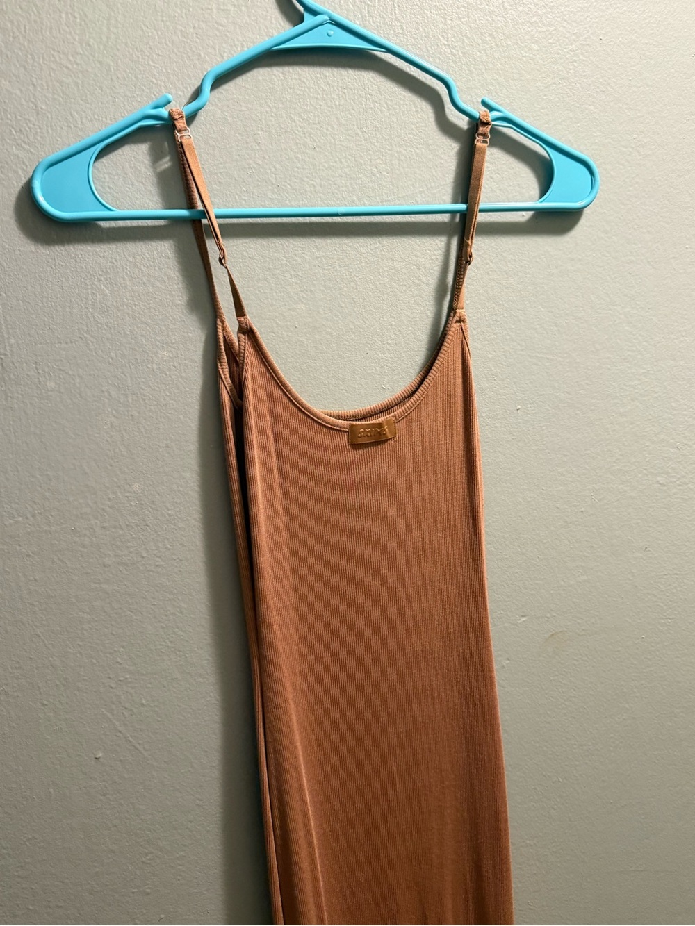 SKIMS Tan Slip Dress with Adjustable Straps